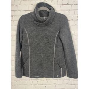 Kuhl Sweater Athena Pewter Gray Merino Blend Cowl Neck Quilted Women's XS